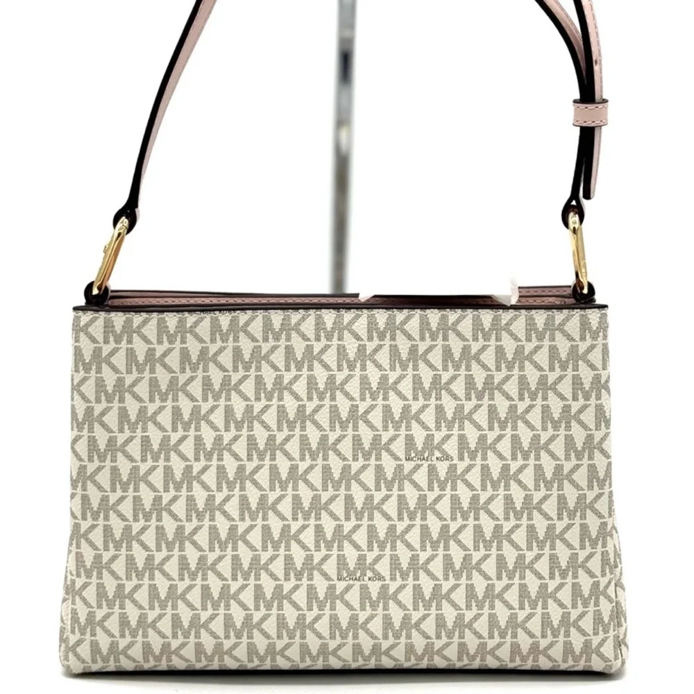 Michael Kors Trisha Medium Triple Compartment Crossbody Bag Powder Blush Multi
